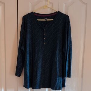 Chaps Navy Blue Textured Shirt
